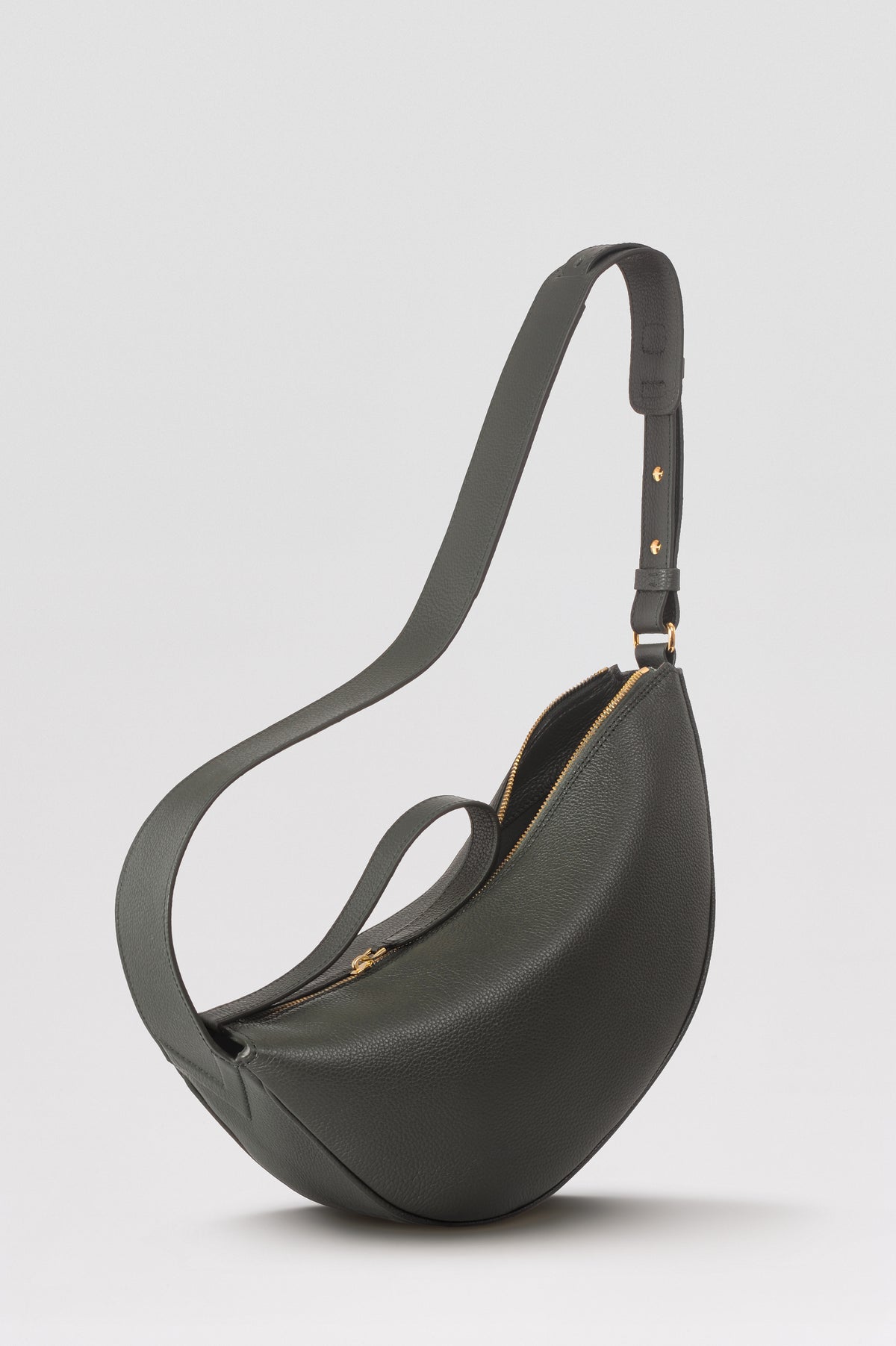 Sac banane Thelma ENVOL vert anglais — vue de face ouvert #Couleur_Vert Anglais
