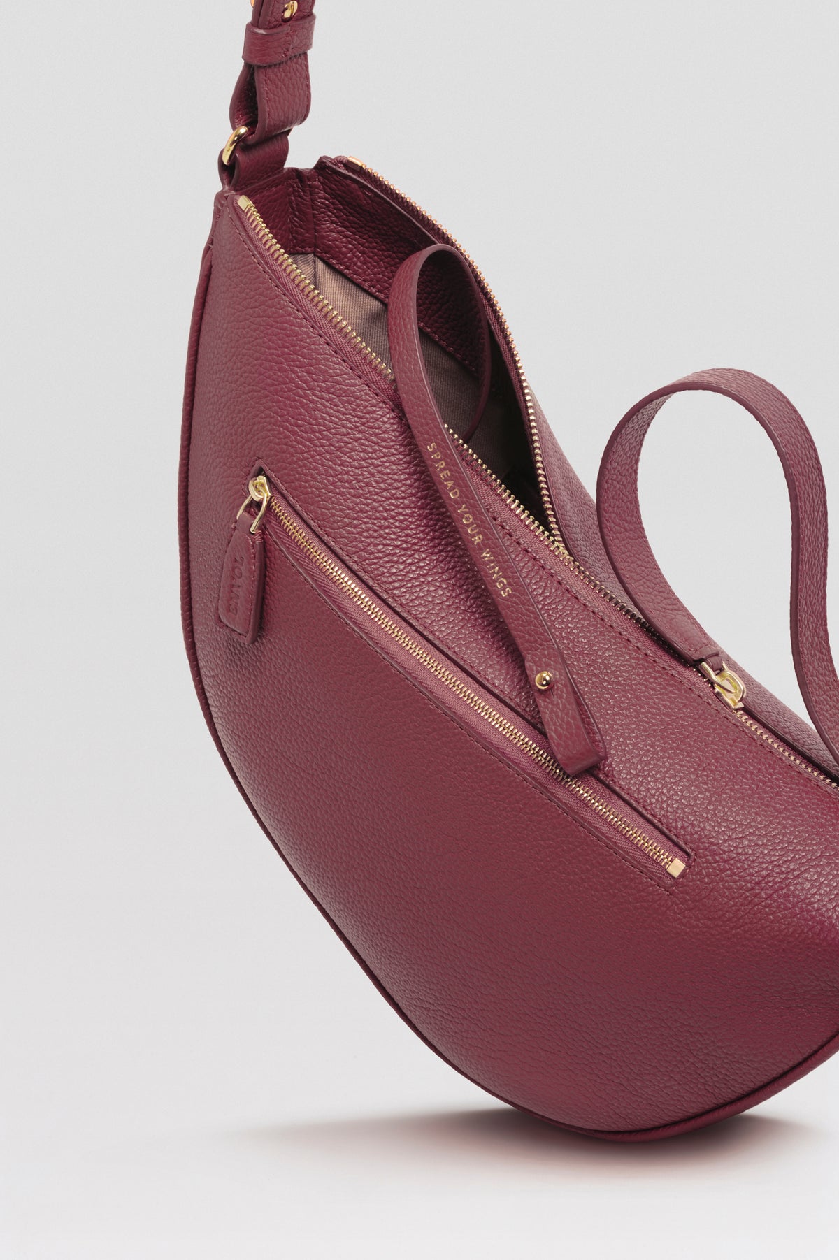 Sac banane Thelma ENVOL bois de rose — détail poche arrière #Couleur_Bois de Rose