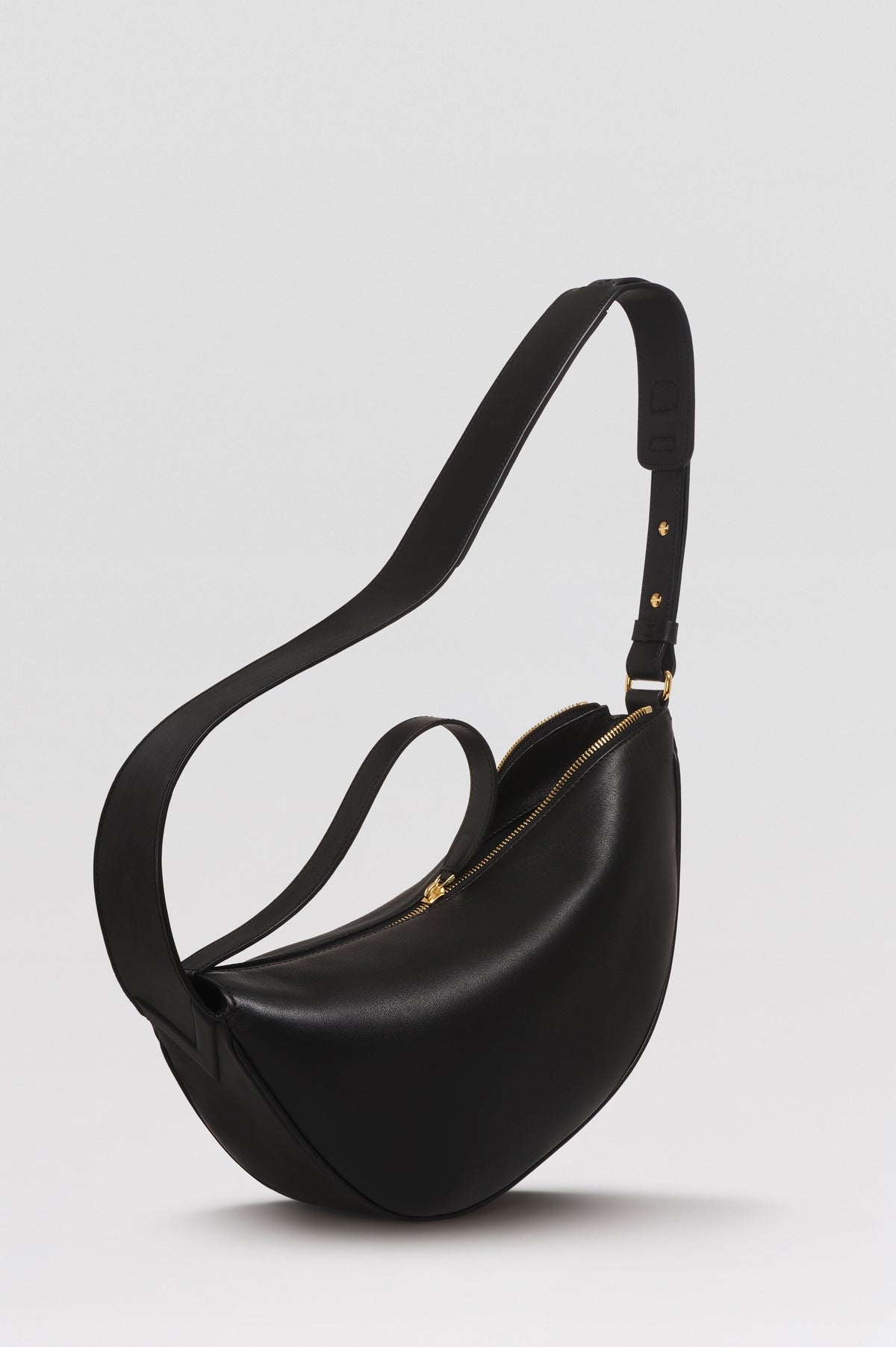 Sac banane Thelma ENVOL noir — vue de face ouvert #Couleur_Noir