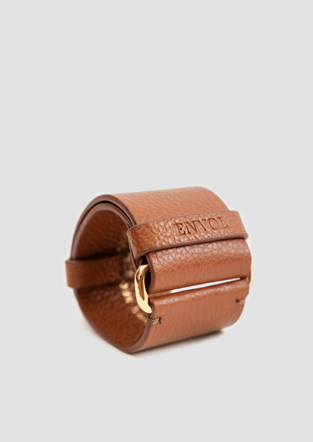 Bracelet manchette Ava ENVOL camel — vue de face #Couleur_Camel