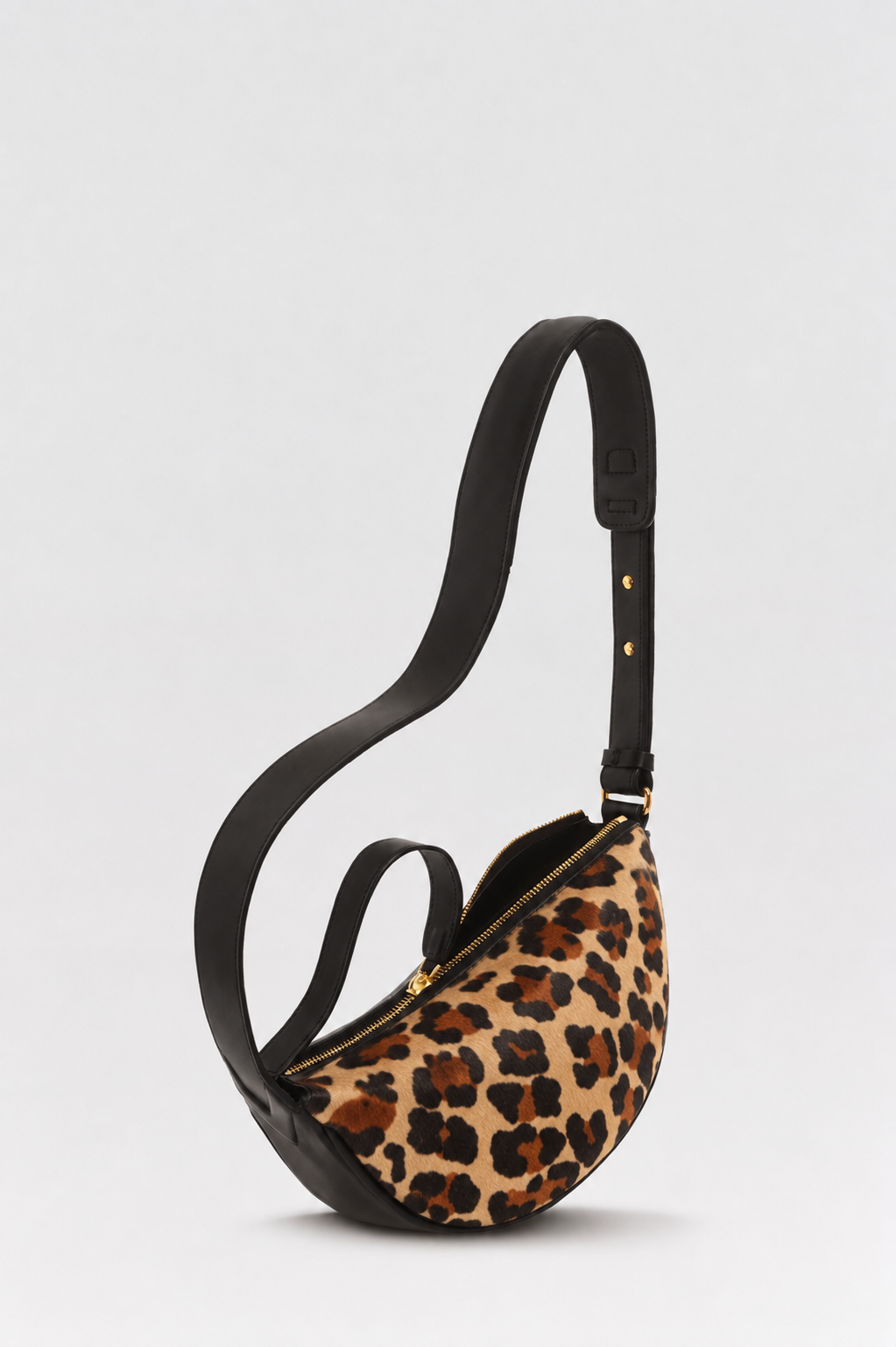 Mini sac banane Lou ENVOL imprimé léopard — vue de face ouvert #Couleur_Léopard