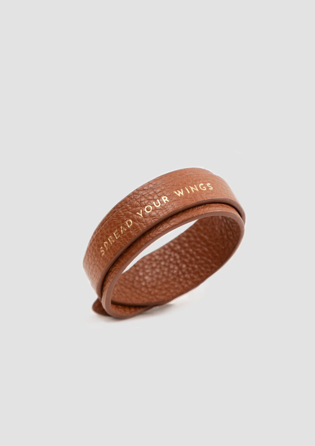 Bracelet double tour Billie ENVOL camel — vue de face #Couleur_Camel