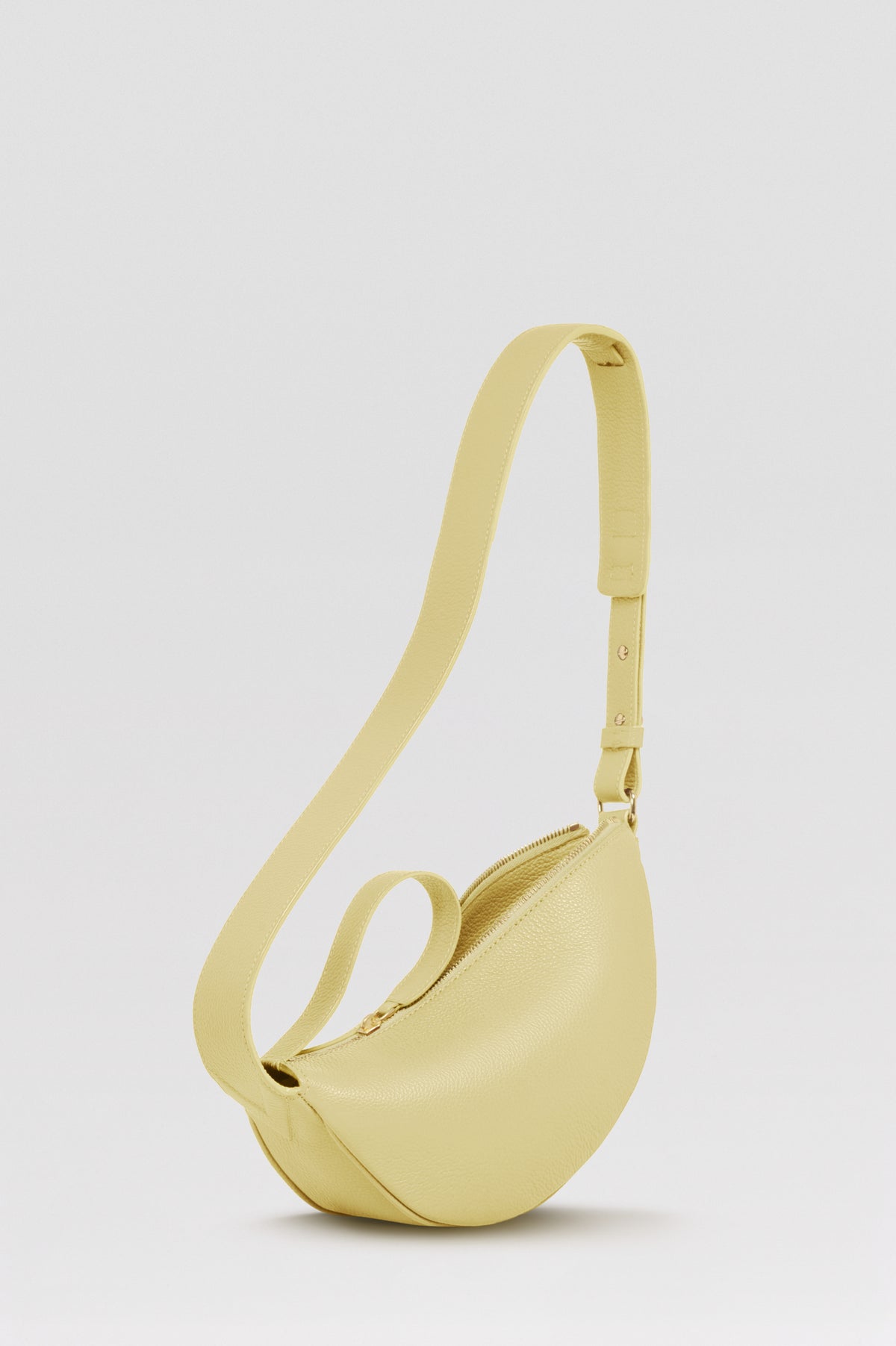 Mini sac banane Lou ENVOL jaune pastel — vue de face ouvert #Couleur_Jaune Pastel