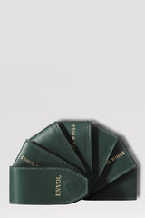 Marque-page Charlie ENVOL en cuir vert sapin #Couleur_Vert Sapin